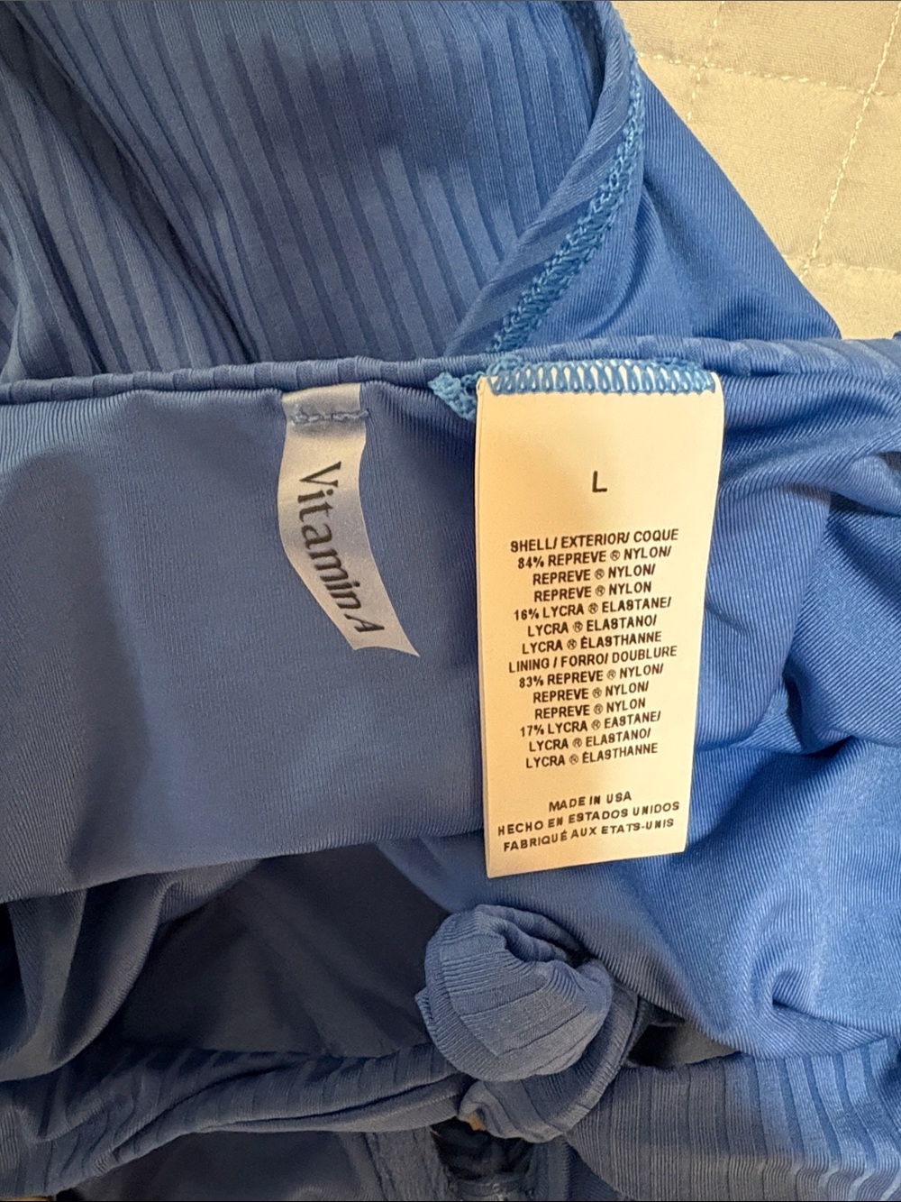 Vitamin A Ada Underwire One Piece Swimsuit in Chambray EcoRib SZ L NWOT - Picture 5 of 6